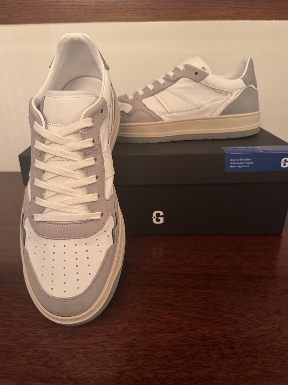 Greats Men’s The Kingston Low-Top Sneakers in Blanco Gray Suede